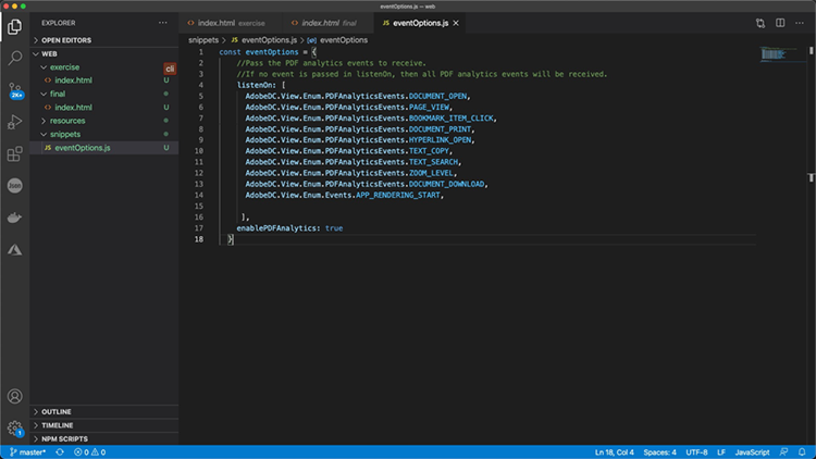 Screenshot of where to copy code