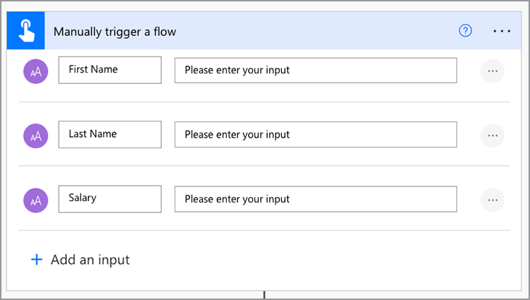 Trigger in Power Automate with parameter fields