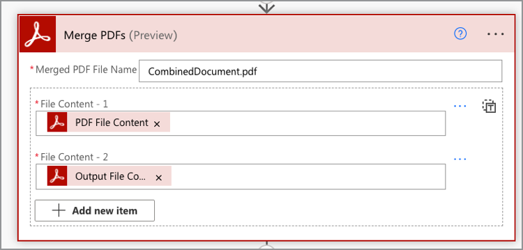 Merge PDF action in Microsoft Power Automate