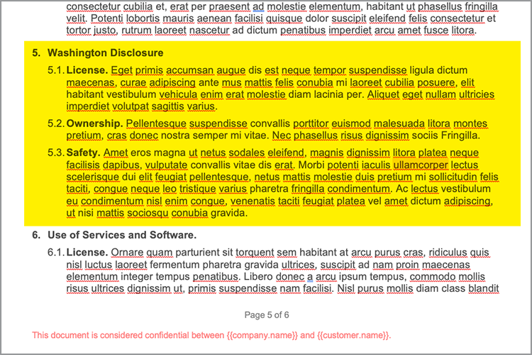 Screenshot of selecting the California Disclosure section