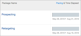 example of separate packages for prospecting and retargeting