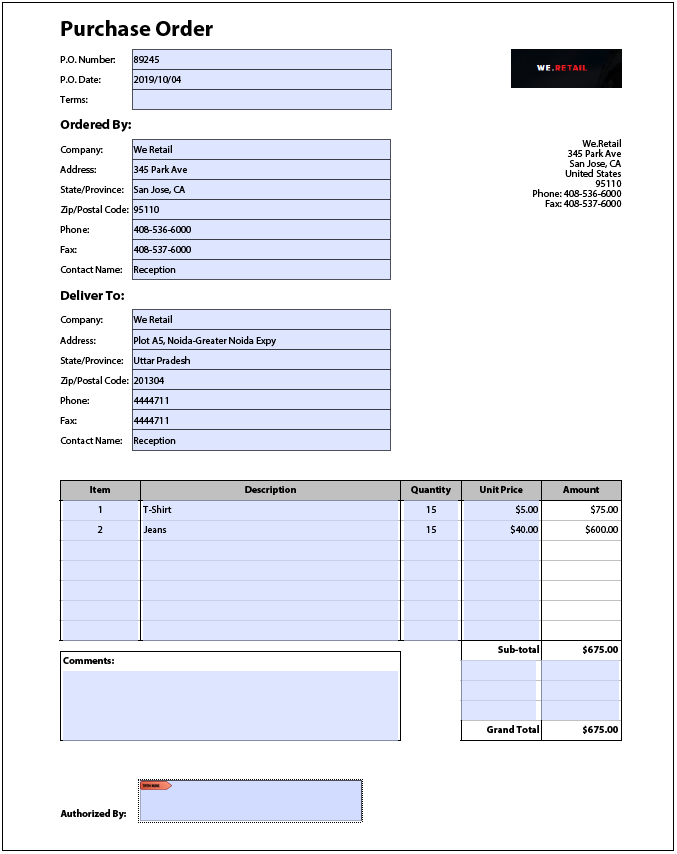 Filled Form