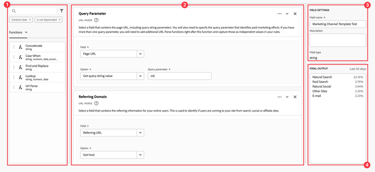 Screenshot of the Derived field dialog