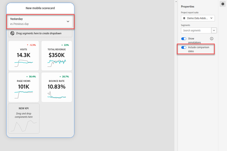 Include comparison dates