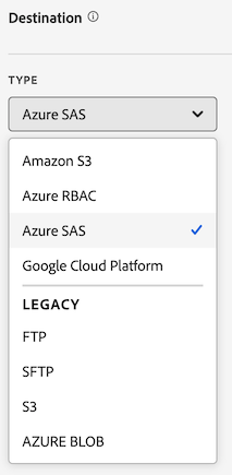 Azure SAS destination