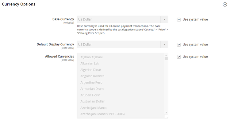 Currency Setup > Currency Options