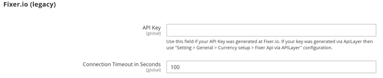 Currency Setup > Fixer.io