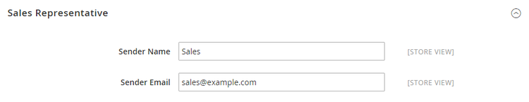 Store Email Addresses > Sales Representative