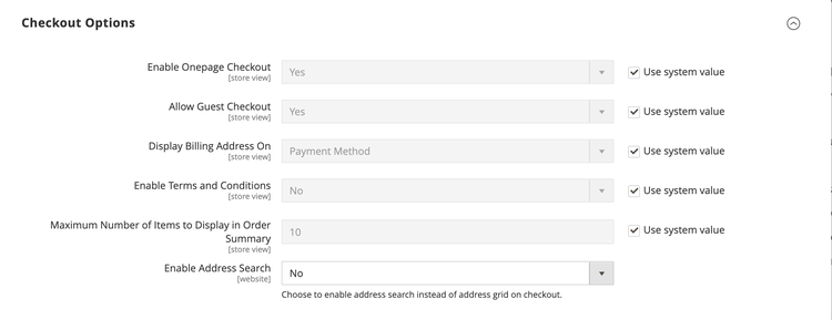 Checkout Options