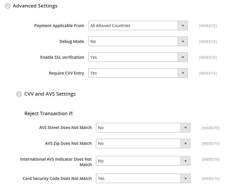 Advanced Settings