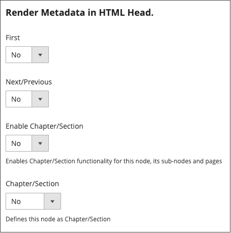 Render meta data settings