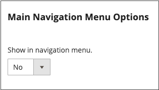 Main navigation menu options