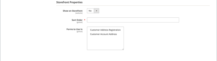 Customer address attributes - Storefront properties