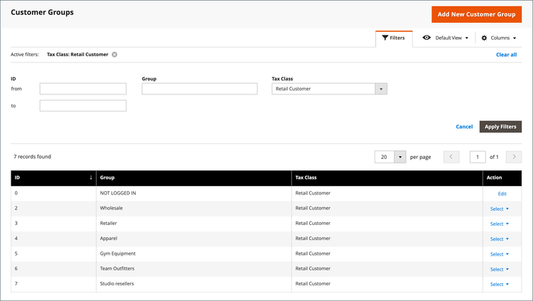 Filtering Options