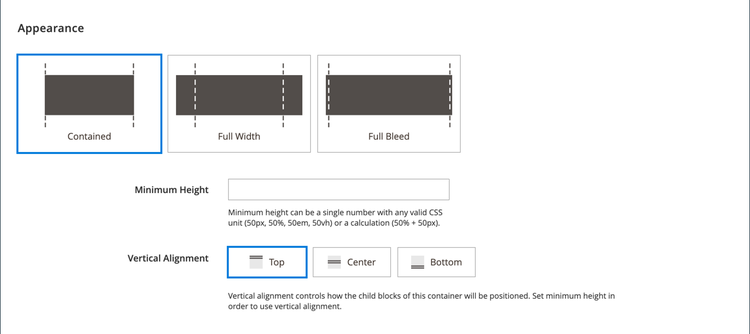 Appearance settings