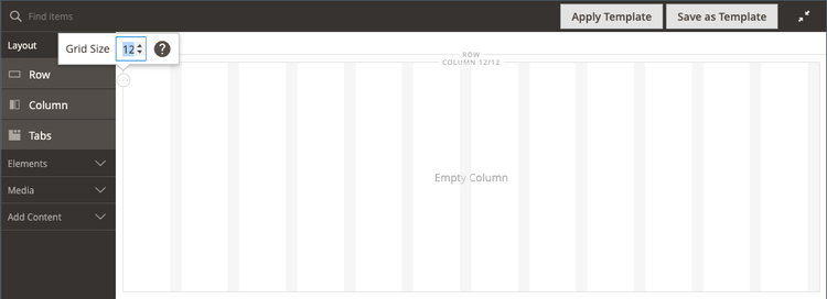 Single column with grid