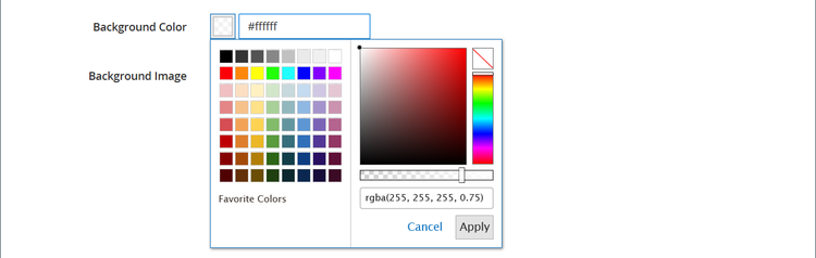 Setting background color opacity