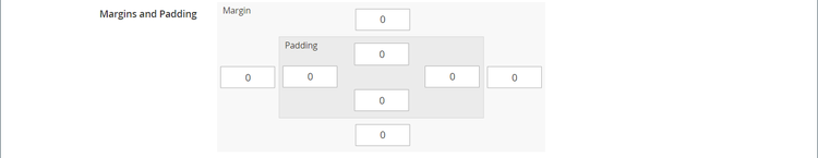 Row settings - margins and padding