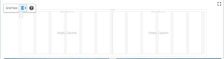 Displaying grid size details for the column