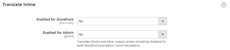 Advanced configuration - translate inline