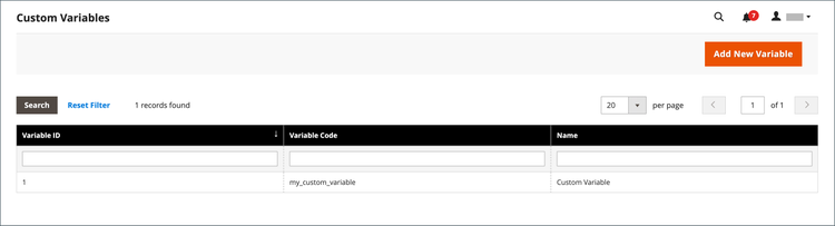 Custom variables