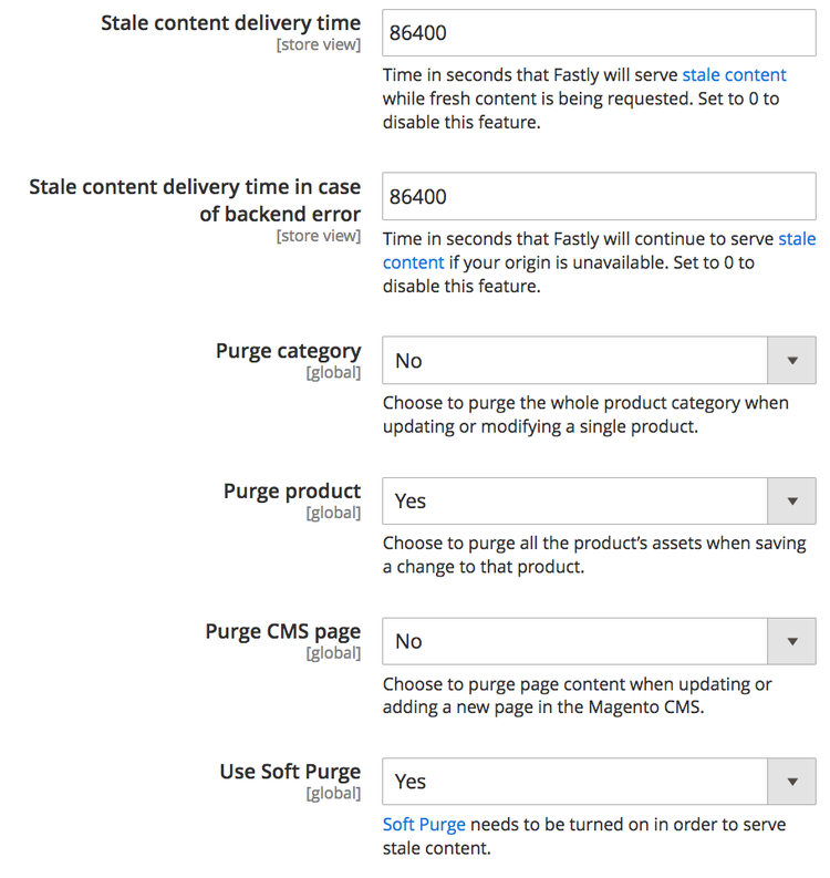 Configure purge options