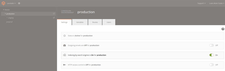 Use the Cloud Console to manage environments