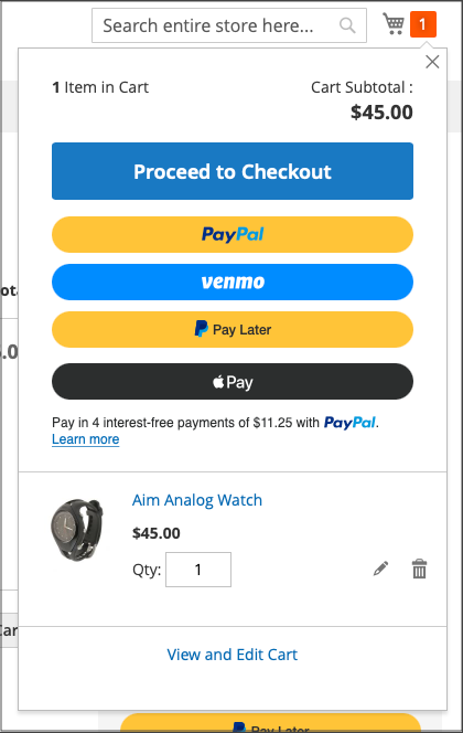 PayPal button