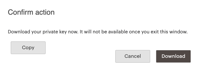 Download private key