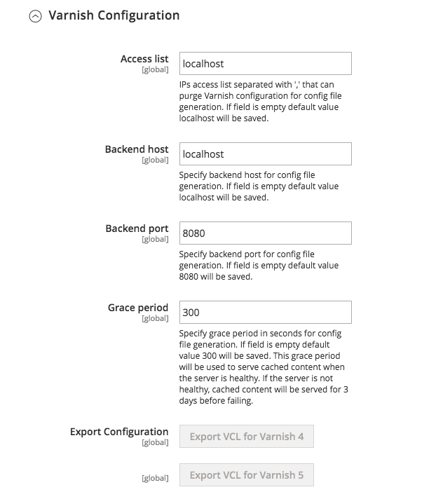 Configure Commerce to use Varnish in the Admin