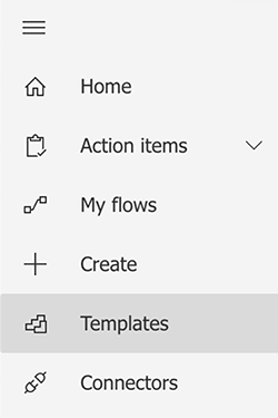 Screenshot of selecting Templates