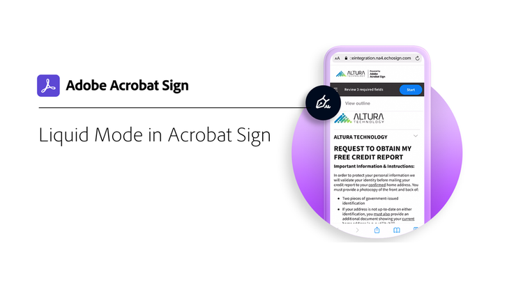 Liquid Mode in Acrobat Sign