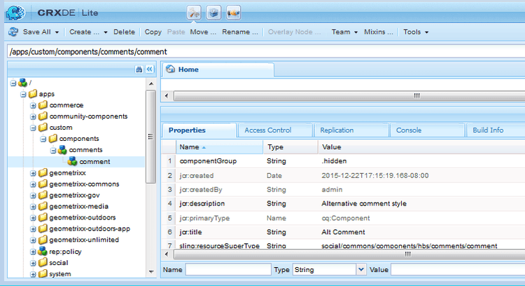 create-component-crxde