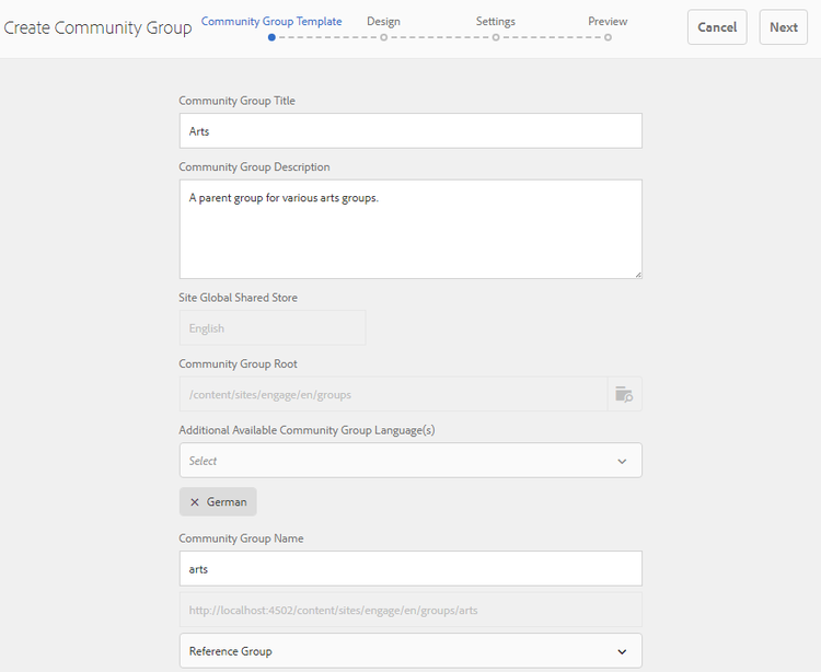 Nested community groups