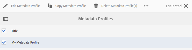 Copy a metadata profile