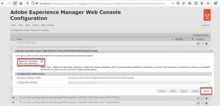 Replicate Metadata after Dynamic Media publishing checkbox