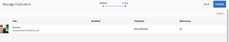 Manage publication scope