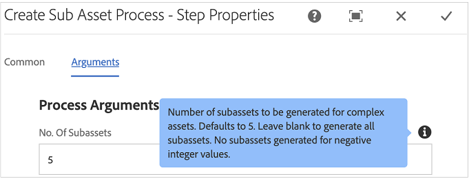 limit the sub-asset generation