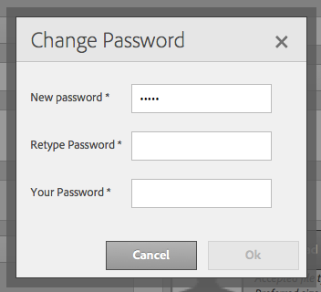 Change password dialog