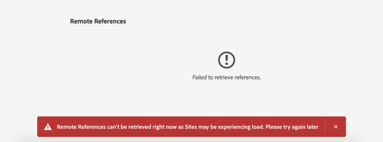 failure to retrieve asset remote references