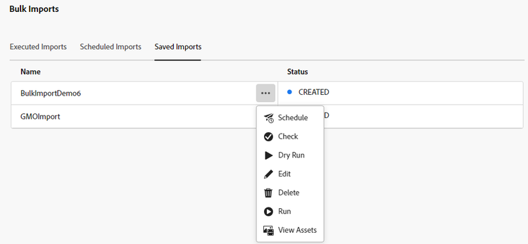 Edit bulk import configuration