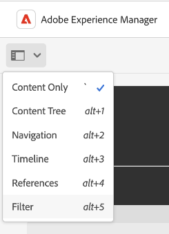 Filters panel