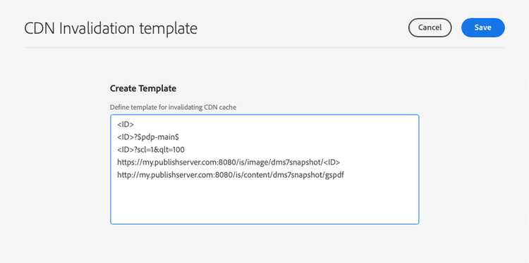 CDN Invalidation Template - Create