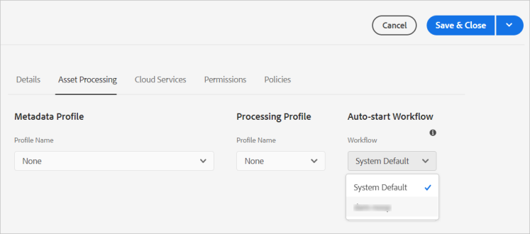 Apply a post-processing workflow to a folder in its Properties