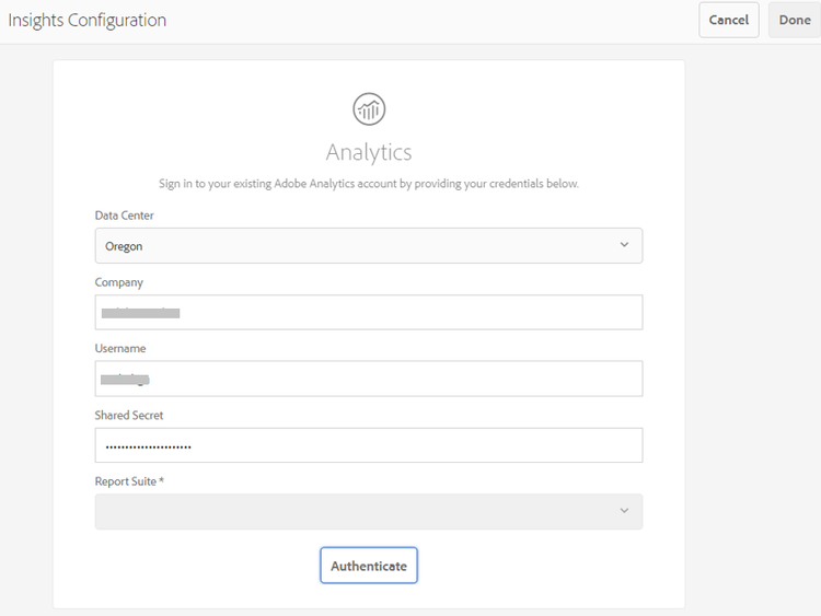 Configure Adobe Analytics for Assets Insights in Experience Manager