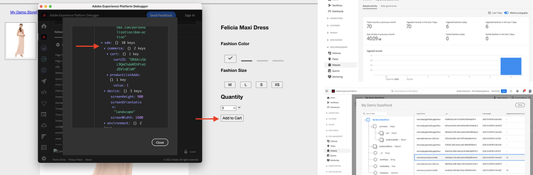 Review addToCart event data in Adobe Experience Platform Debugger