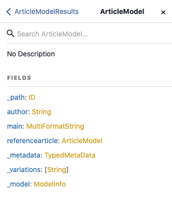 GraphQL Schema based on Content Fragment Model