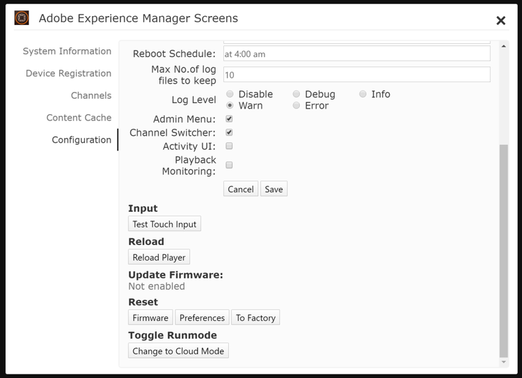 Player settings