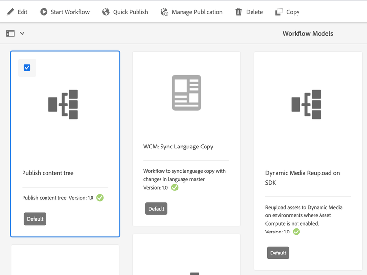 The Publish Content Tree Workflow Card