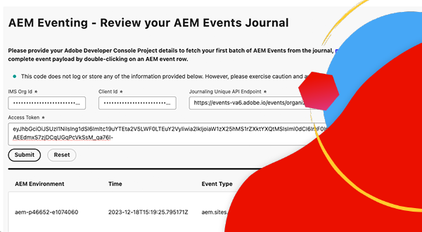 Load AEM Events journal